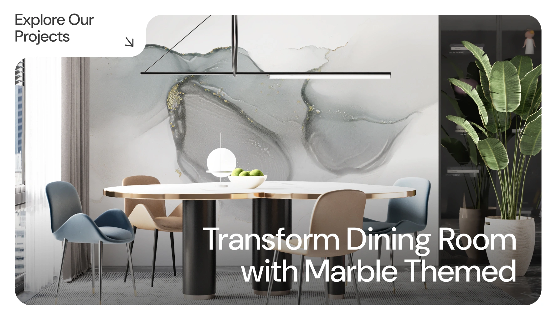Transform Dining Room with Marble Themed